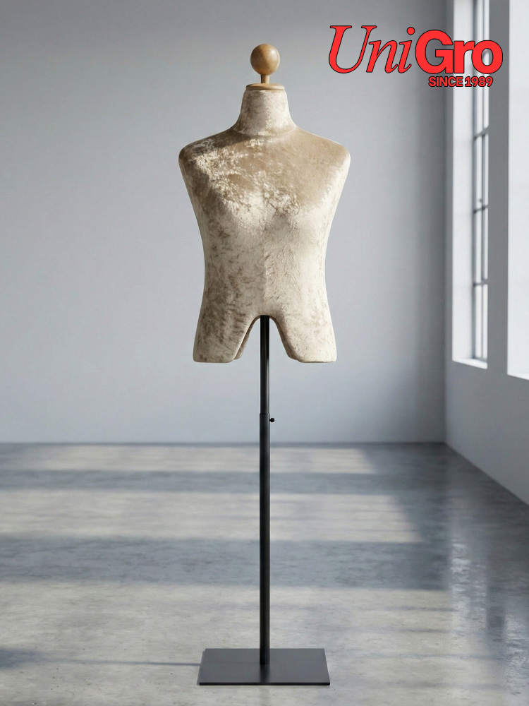 Male Tailor Form with Cast Metal Stand